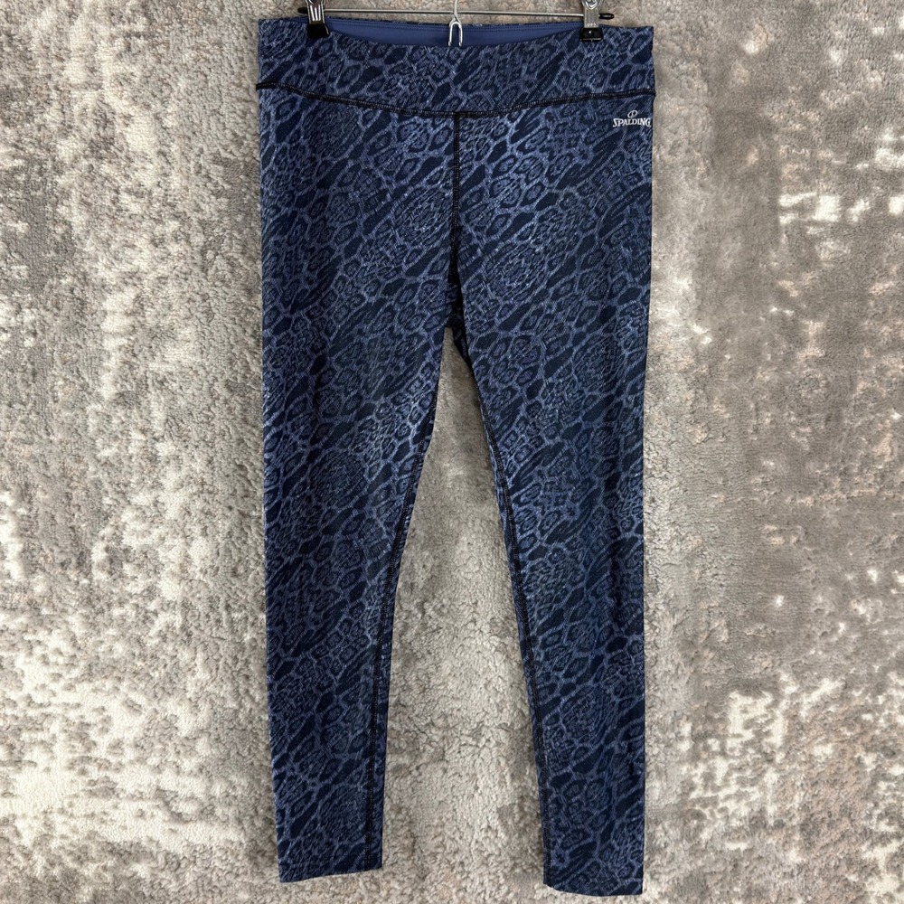 Spalding Sz L Speed-Dri Animal Print Activewear Leggings Blue Full Length‎ Women